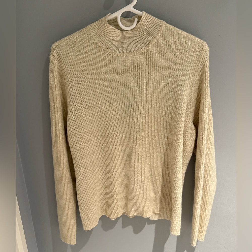 Classic Elements Beige Ribbed Sweater